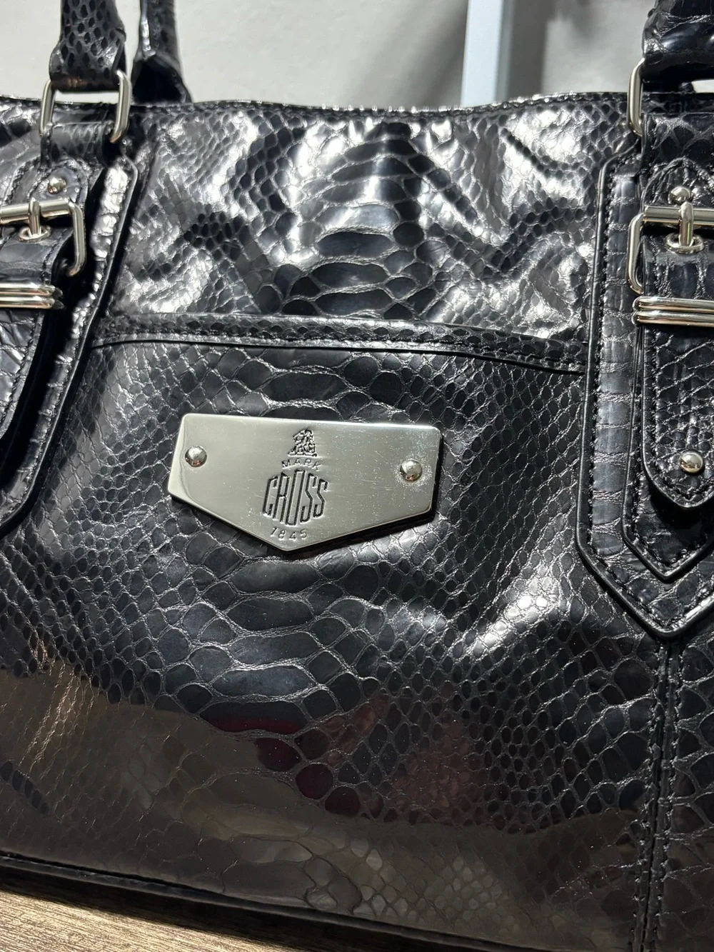 Mark Cross 1845 Collection Snakeskin Handbag